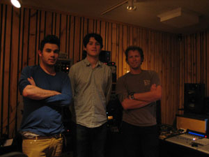 Pictured in Avatar's Studio E (l-r): RostamBatmanglij (Keys), Ezra Koenig (Vocals), Justin Gerrish (Engineer/Mixer)