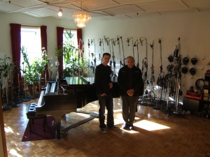 DavidSchoenwetter, Walter Sear and one of five star pianos in Studio C