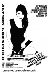Gig Alert: Alyson Greenfield’s “Rock Out With Your Glockenspiel Out” Release Party, Monday 7/18