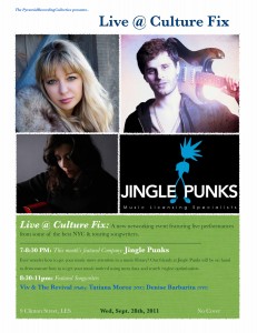 Event Alert: Live @ Culture Fix Tonight, 9/28 w/Jingle Punks