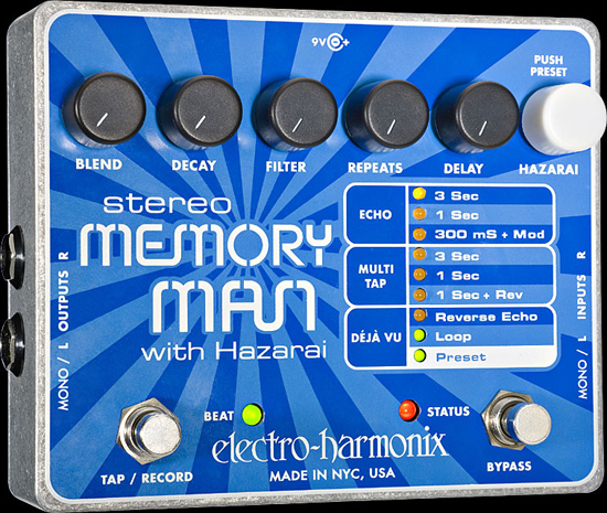 Pedal Review: Electro-Harmonix Stereo Memory Man with Hazarai