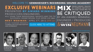 Sennheiser Webinar: Recording Acoustic Instruments & Modern Compression Tactics, Thursday May 3rd