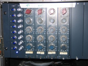 The Neve 1073's were engaged for the guitars.