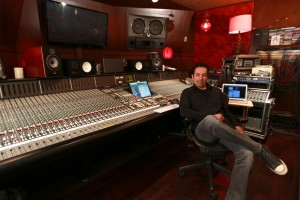 Manny at his SSL 9000 K console at Larrabee Studios in L.A. Photo by Brian A. Petersen.