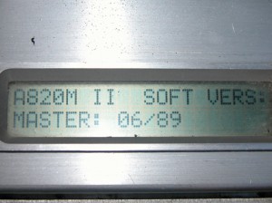 The software version display on a Studer A820.