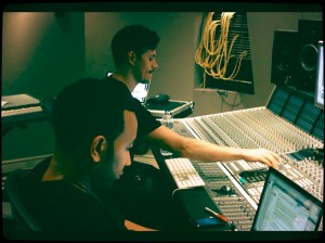 .Dave Tozer & John Legend during a tracking session at Germano Studios in NYC.