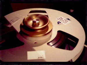 Dave Tozer's recording reel.  Most of "Love In The Future" was recorded to tape before being transferred to Logic Pro.