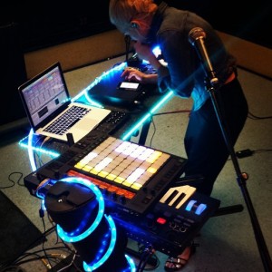 Getting your laptop into your live setup can pay off -- the rig of NYC artist I Am Snow Angel. 