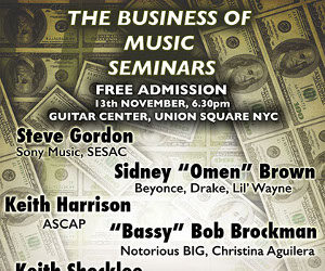 NYC Event: “The Business of Music Seminars” Debut November 13th