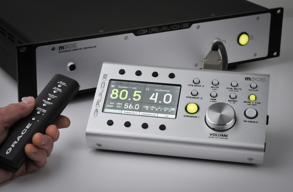 The super clean Grace Design m905 reference monitor controller.