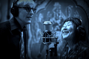 Singing “1,2,3” with Akiko Yano at The Beatles Museum studio. The mic is a Charter Oak. (Photo Credit: Sandrine Lee)