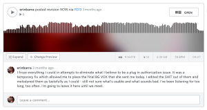 (Fig. 1.1) Publishing sessions to Splice includes the waveform and a wealth of information. (click to enlarge) 