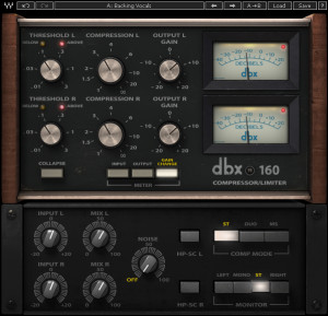 The Waves dbx 160 Compressor/Limiter plug-in now offers stereo mode, side-chain, original noise control, and more.