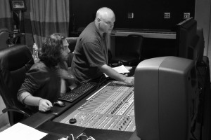 Engineer Nick Bonin and producer Ron Skinner in the control room of studio B at the recently reopened United Sound Systems Recording Studios. Photo by Jennifer Foulds.