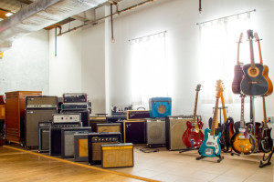 Amp up with the in-house collection of guitars and amps. 
