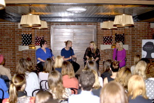 (l-r) Julie Schubert, Felix Richter, Carrie Faverty, and Gretchen Carlson discussed "The Fabricated Female" at Lafatyette Cafe in New York City.