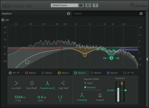 Dynamic EQ - One of the intelligent tools that makes RX Final Mix so light weight.