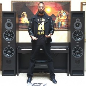 Wu-Tang Clan's The RZA alongside the PMC MB2-XBD speakers used to record and mix "Once Upon a Time in Shaolin."