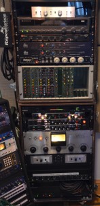 Another rack that was allowed to remain -- Rubin puts an emphasis on distinctive gear to hone his own sound.