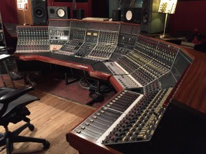 The famed wraparound Neve console of The Magic Shop.