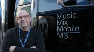 John Harris at the M3 truck. Click to see a video interview with Soundmatters.