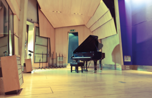 The famed Fazioli piano at Metropolis Studio A.