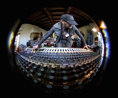 Daniel Lanois at the console.