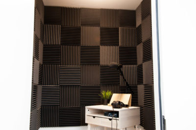 A one-person booth, made from a Wenger SoundLok.