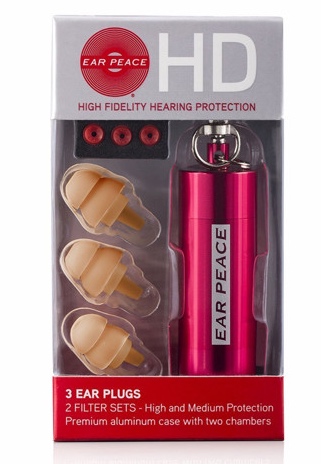 EarPeace HD plugs come with a carrying case as well an extra earplug and filters.