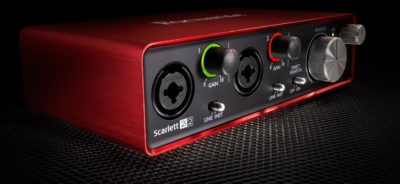 The Scarlett 2i2, the "world's best-selling interface", according to Focusrite.