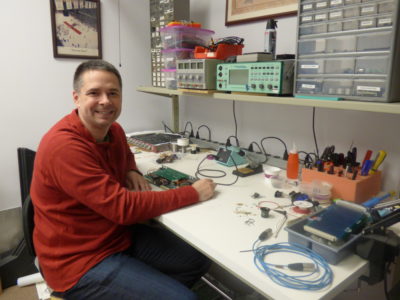 A man and his workbench: Todd Humora was recently named Director of Engineering at API.