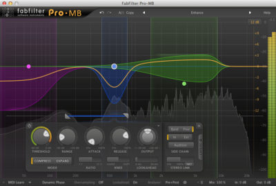 Some fairly extreme settings on the Pro MB muliband compressor from FabFilter